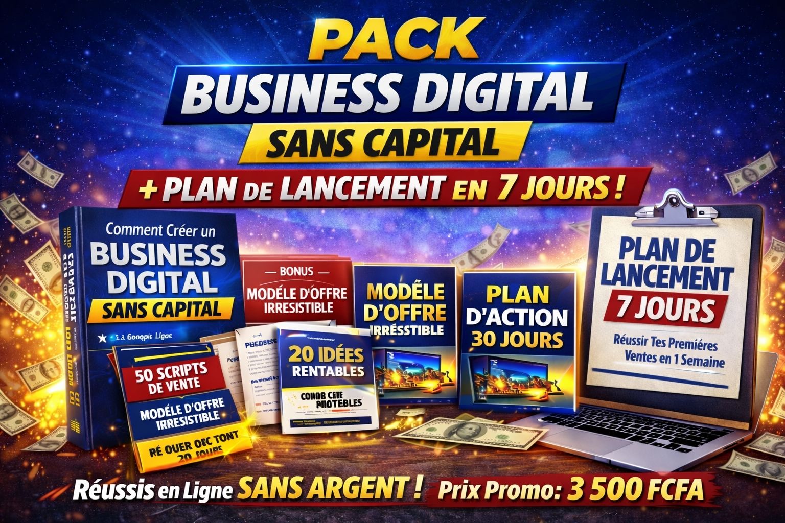 COMMENT CRÉER UN BUSINESS DIGITAL SANS CAPITAL  Guide pratique pour générer tes premiers revenus