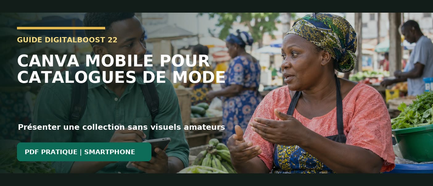 Canva mobile pour catalogues de mode
