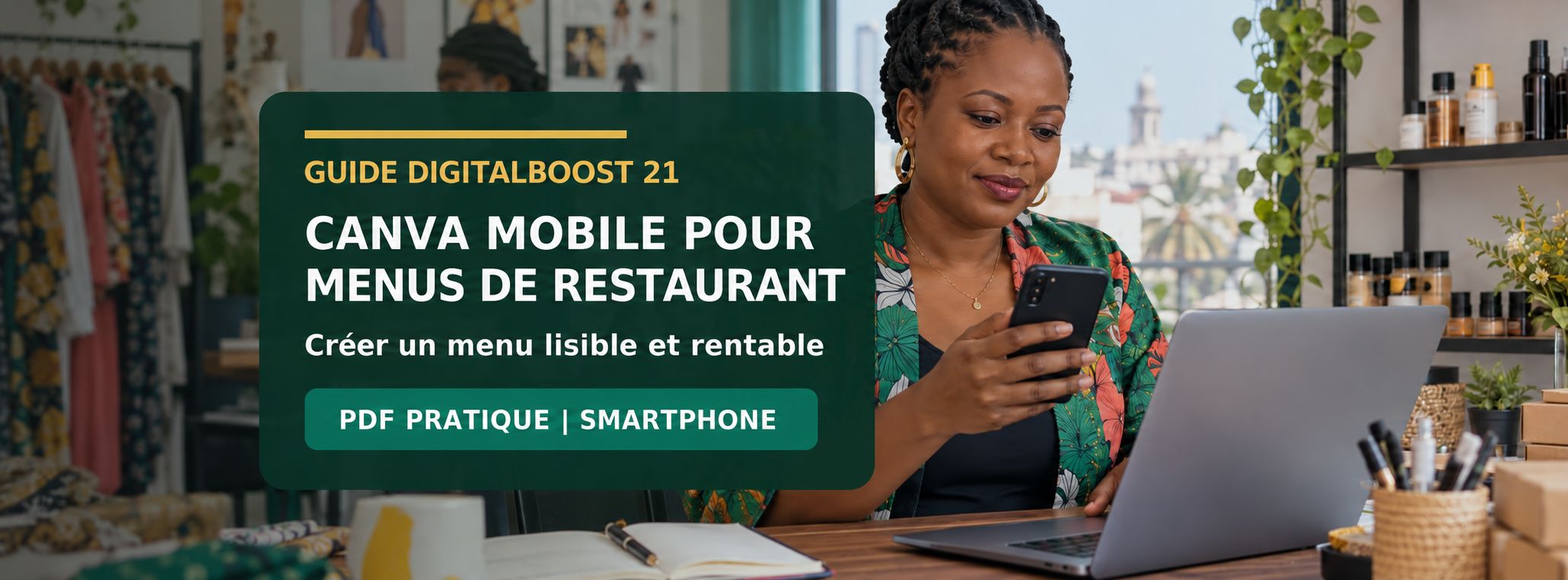 Canva mobile pour menus de restaurant