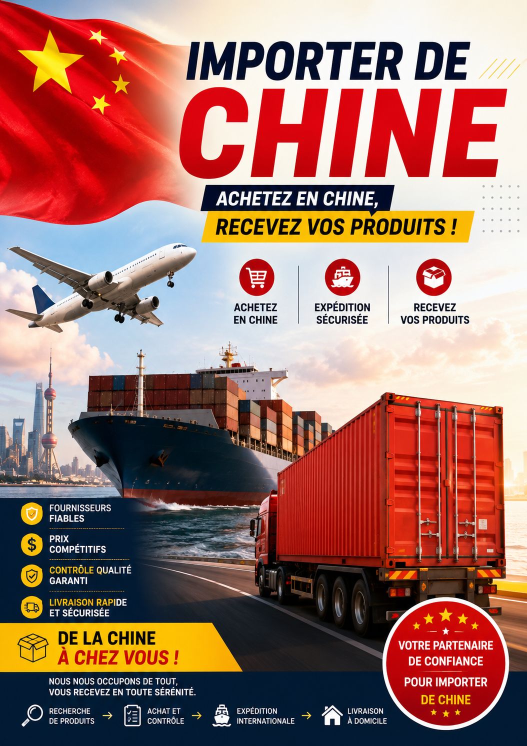 Importation Chine 🇨🇳 en toute sécurité jusqu'à chez vous