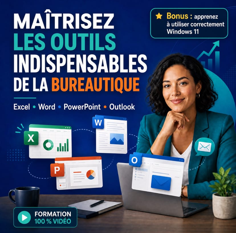 OUTILS INDISPENSABLES DE LA BUREAUTIQUE: APPRENEZ Ă UTILISER EXCEL, WORD, POWERPOINT ET OUTLOOK