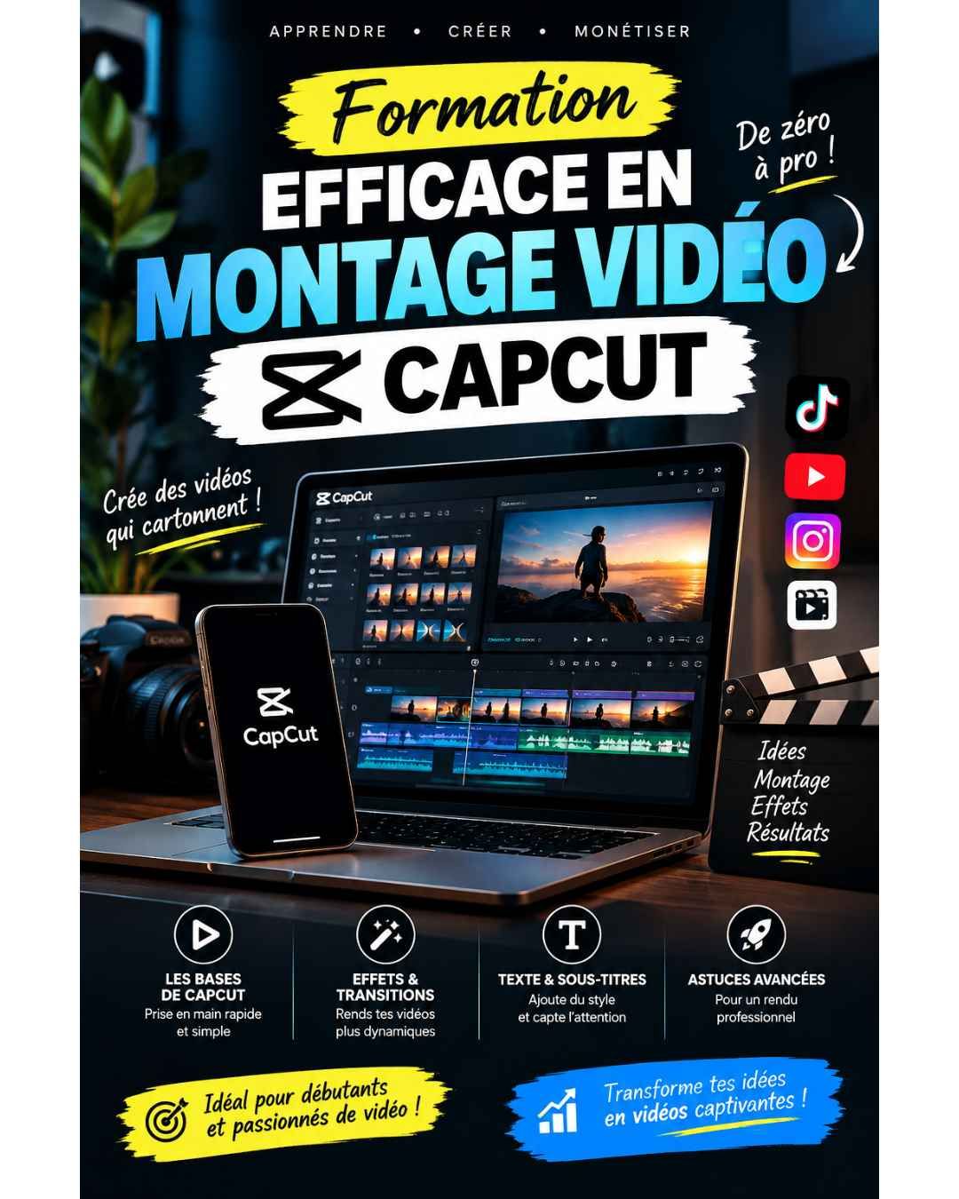 Formation en Création De Vidéos CAPCUT - Méthode Complète