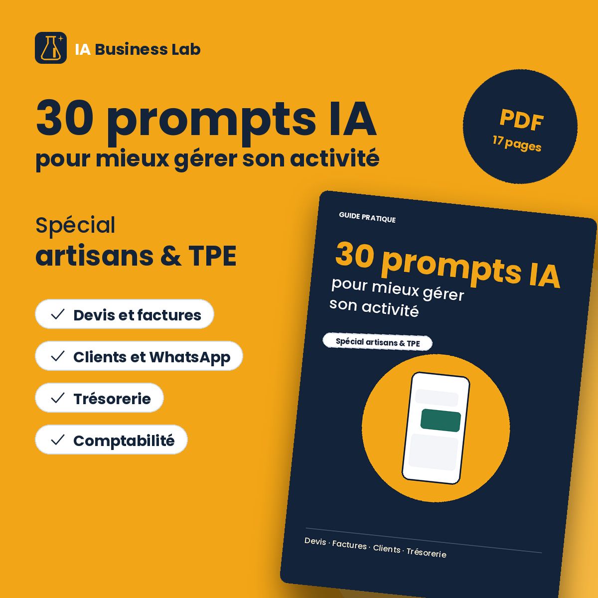 30 prompts IA pour mieux gérer son activité : spécial artisans et TPE