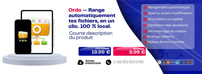 Ordo — Range automatiquement tes fichiers, en un clic (100 % local)
