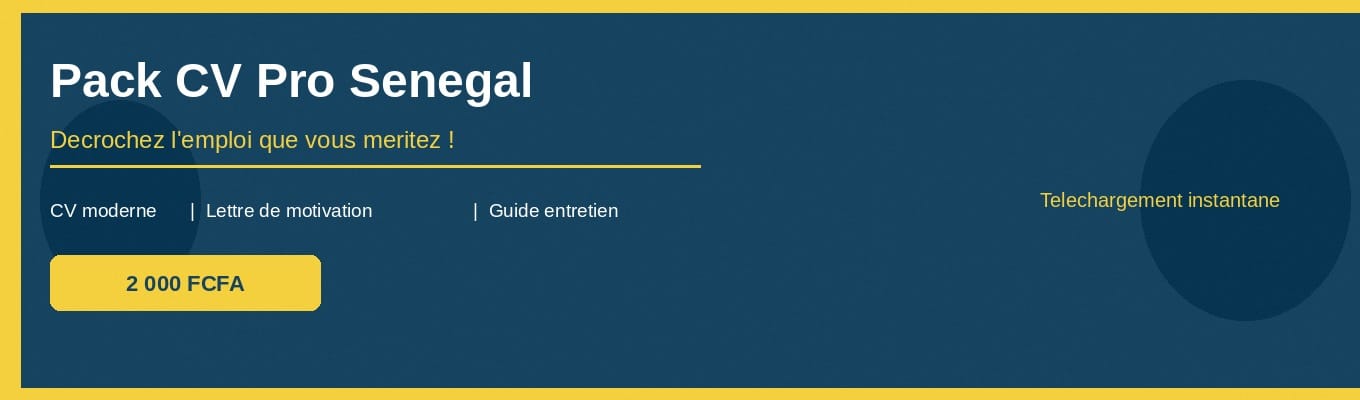 📄 Pack CV Pro Sénégal