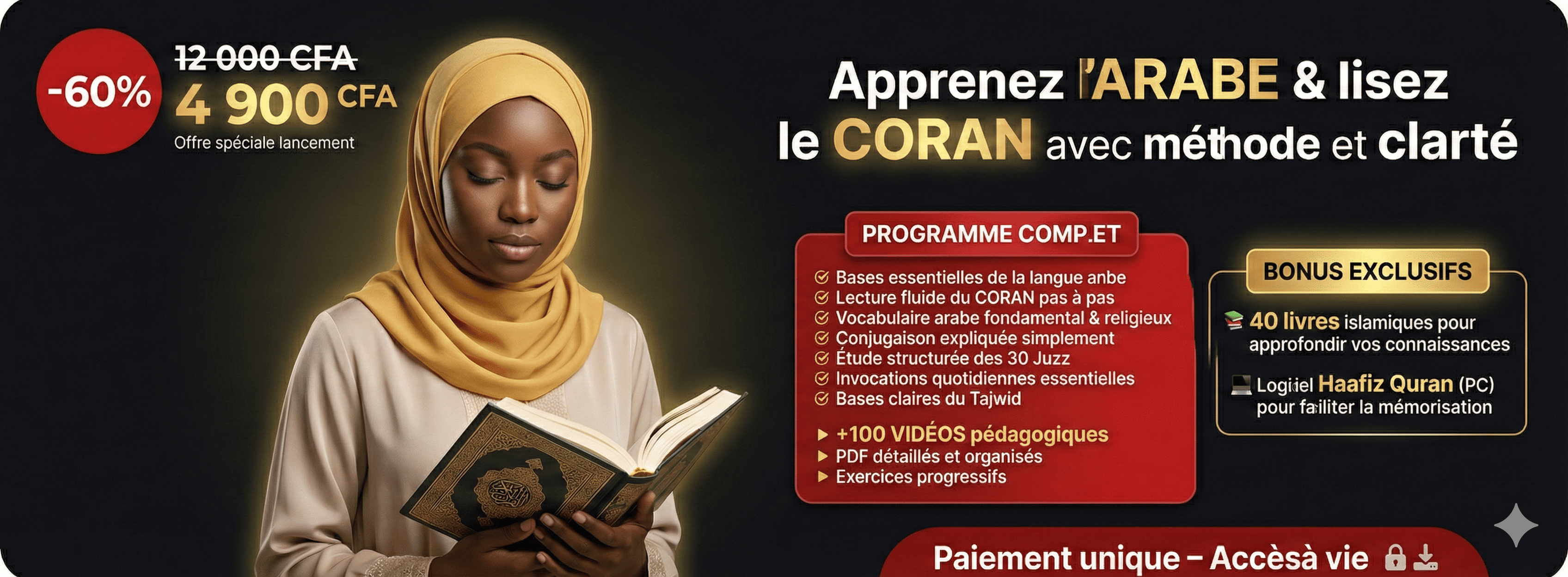 Maîtriser l’Arabe & Lire le Coran avec Clarté – Programme Complet