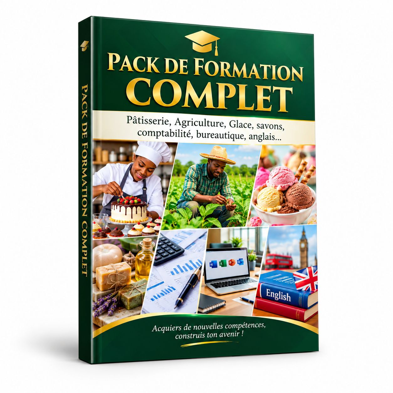 PACK DE FORMATION (Pâtisserie, Agriculture, Glace, savons, comptabilité, bureautique, anglais…)