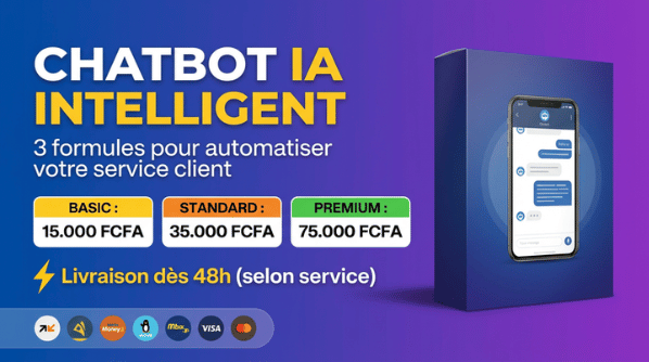 Installation de Chatbot IA Intelligent (WhatsApp, Facebook ou Site Web)