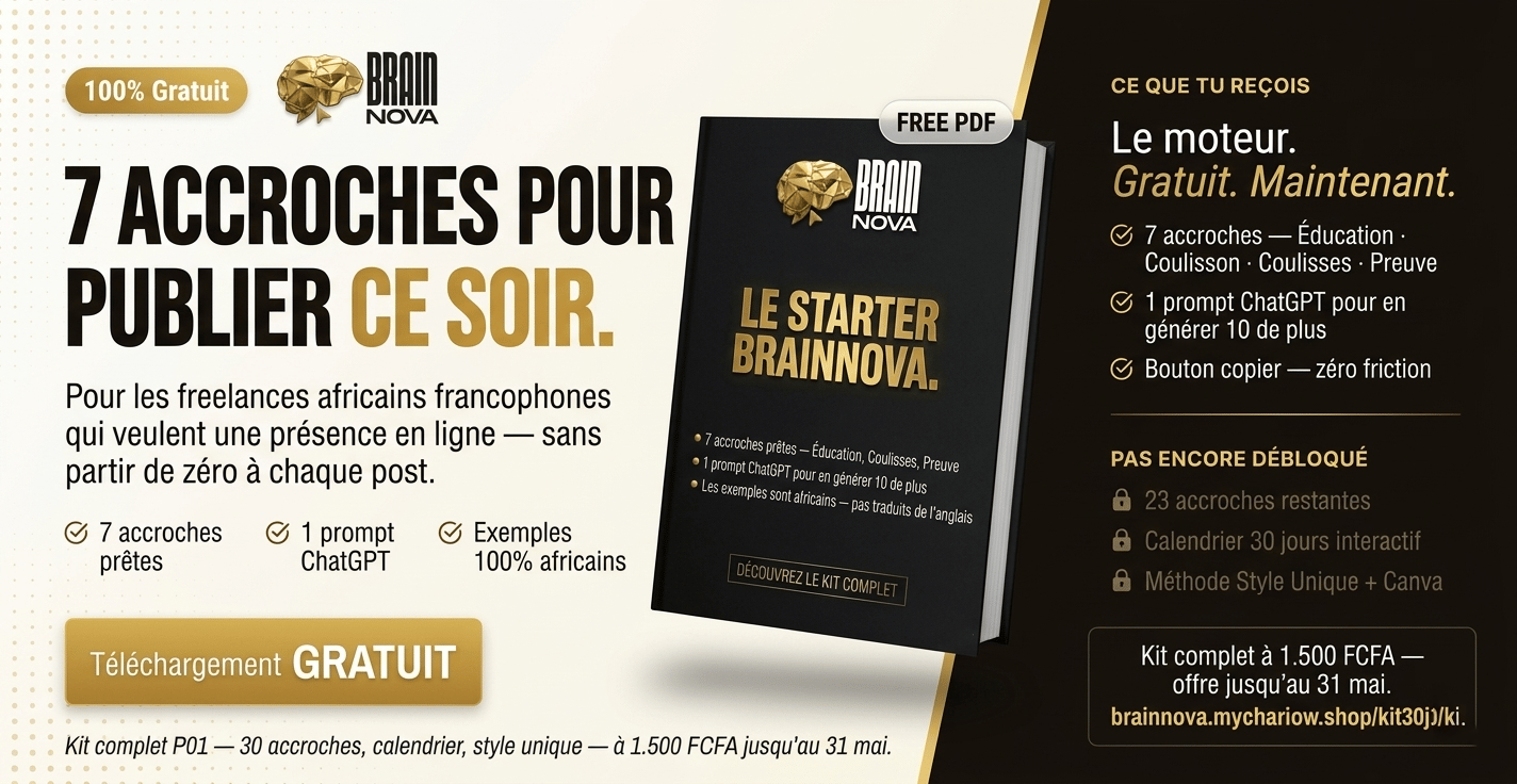 Le Starter BrainNova — 7 Accroches Gratuites pour Publier ce Soir