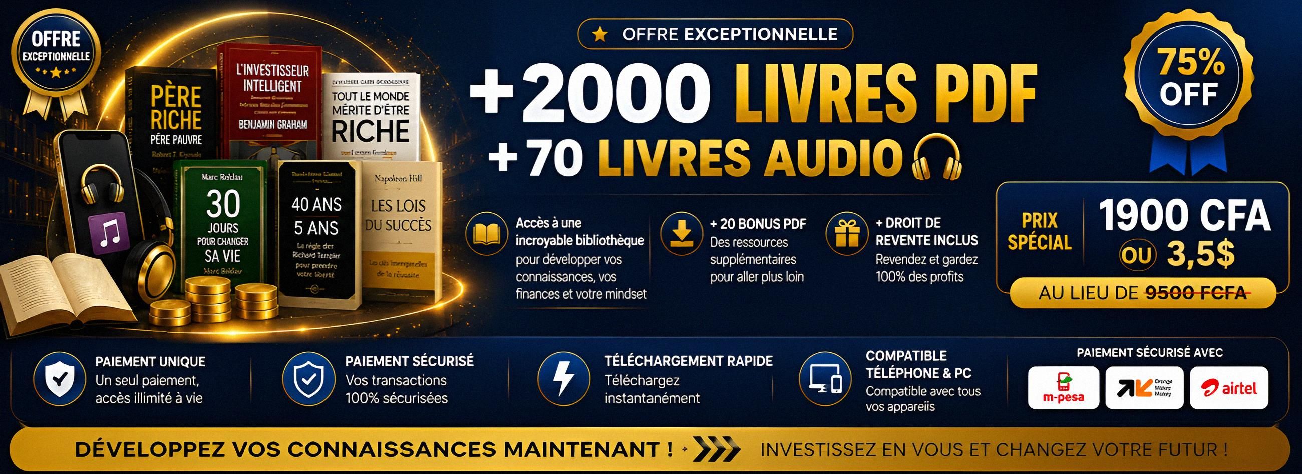 + 2000 Livres et + 70 Livres audio
