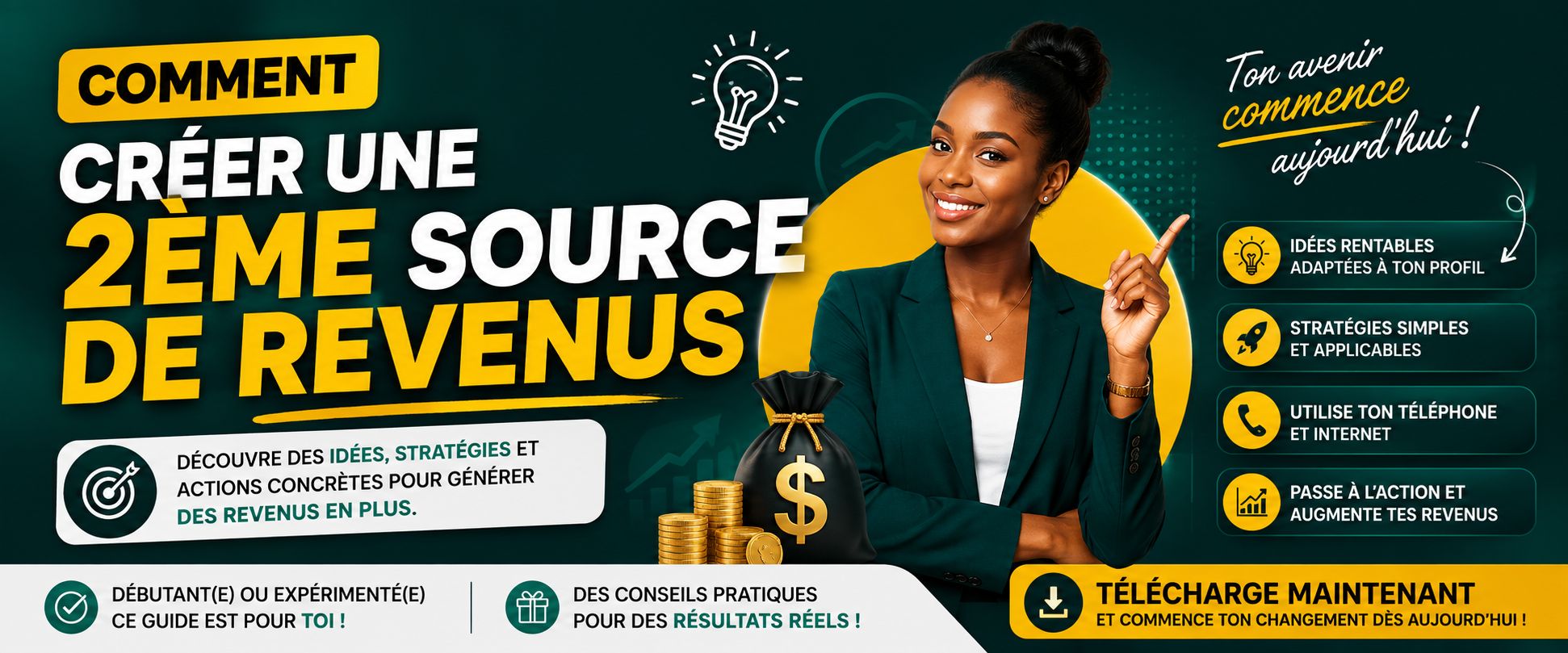 Guide complet gratuit :Comment créer une 2ème source de revenus