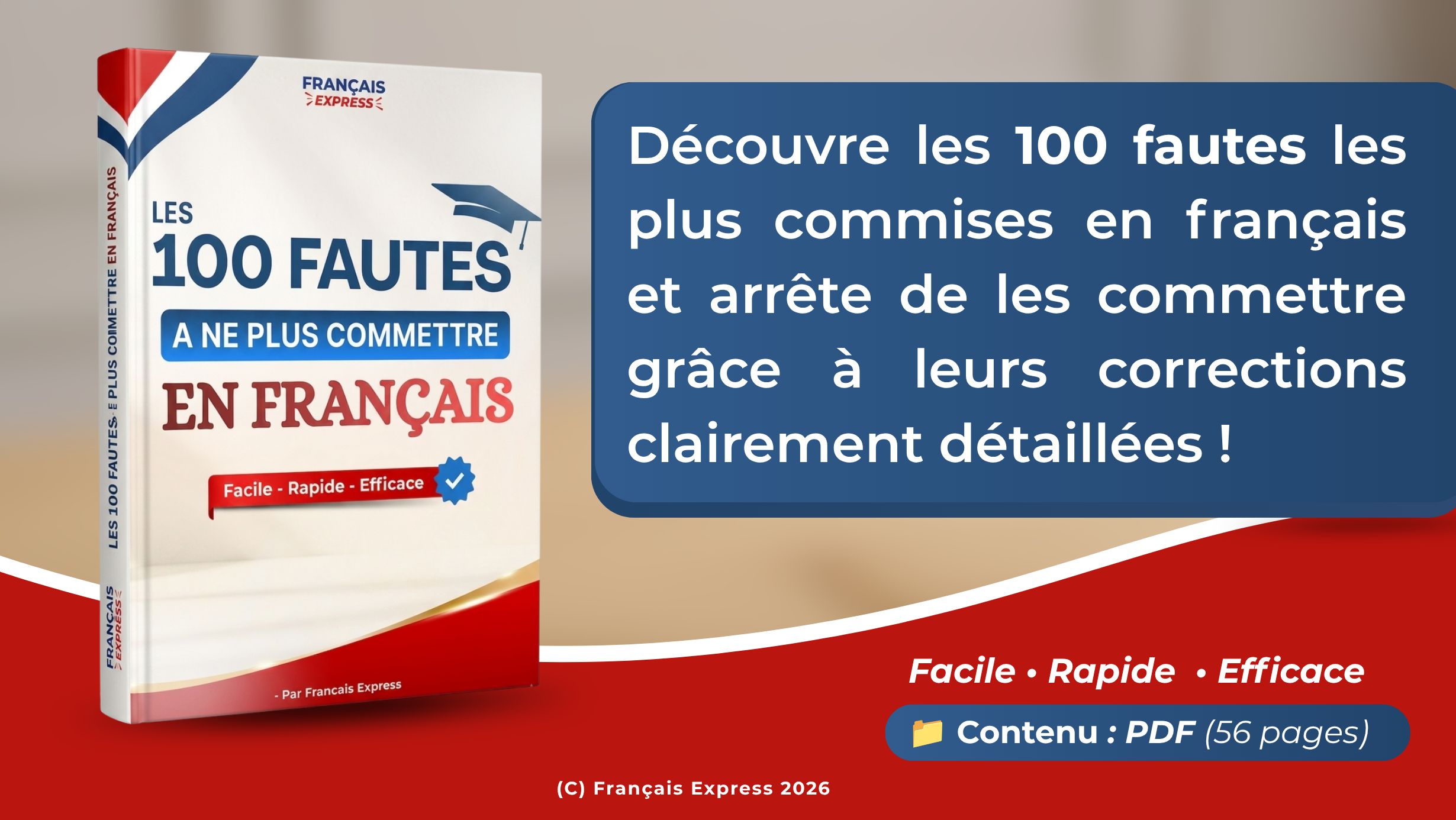 Les 100 fautes en français - Livre PDF