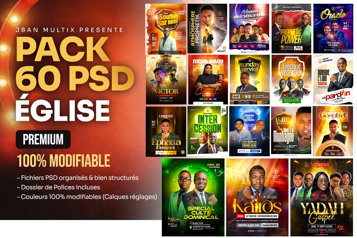 Pack 60 PSD Église Premium – Modèles Haute Qualité & Faciles à Adapter