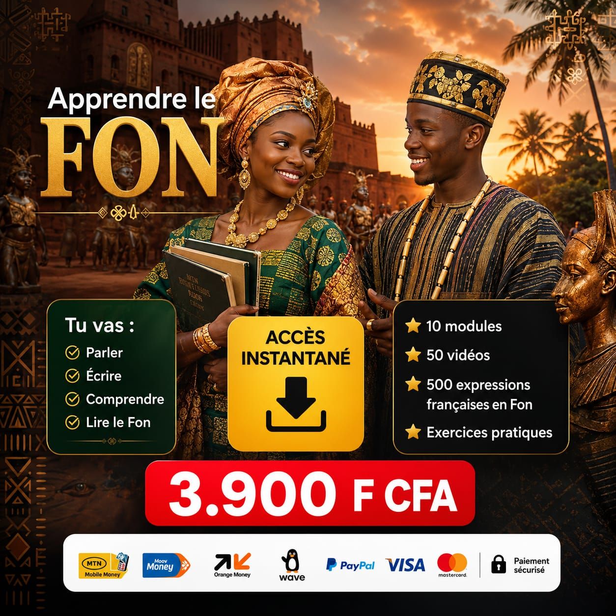 Cours complet de Fon – Téléchargeable, pratique, apprenez où que vous soyez