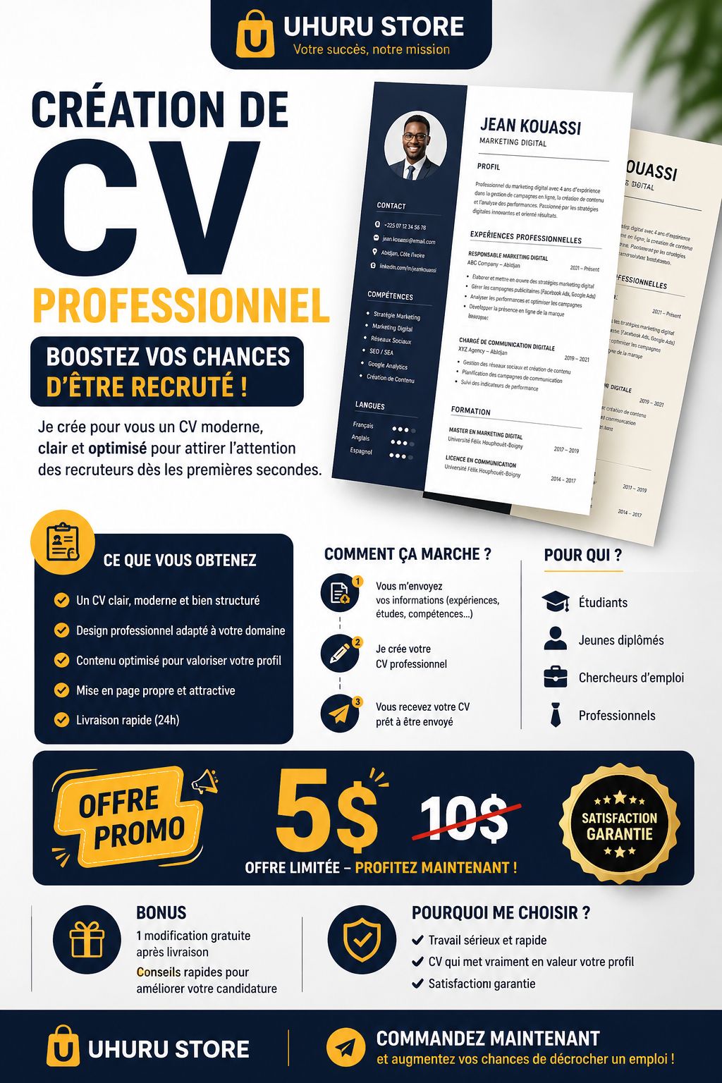 CRÉATION DE CV PROFESSIONNEL – BOOSTEZ VOS CHANCES D’ÊTRE RECRUTÉ !