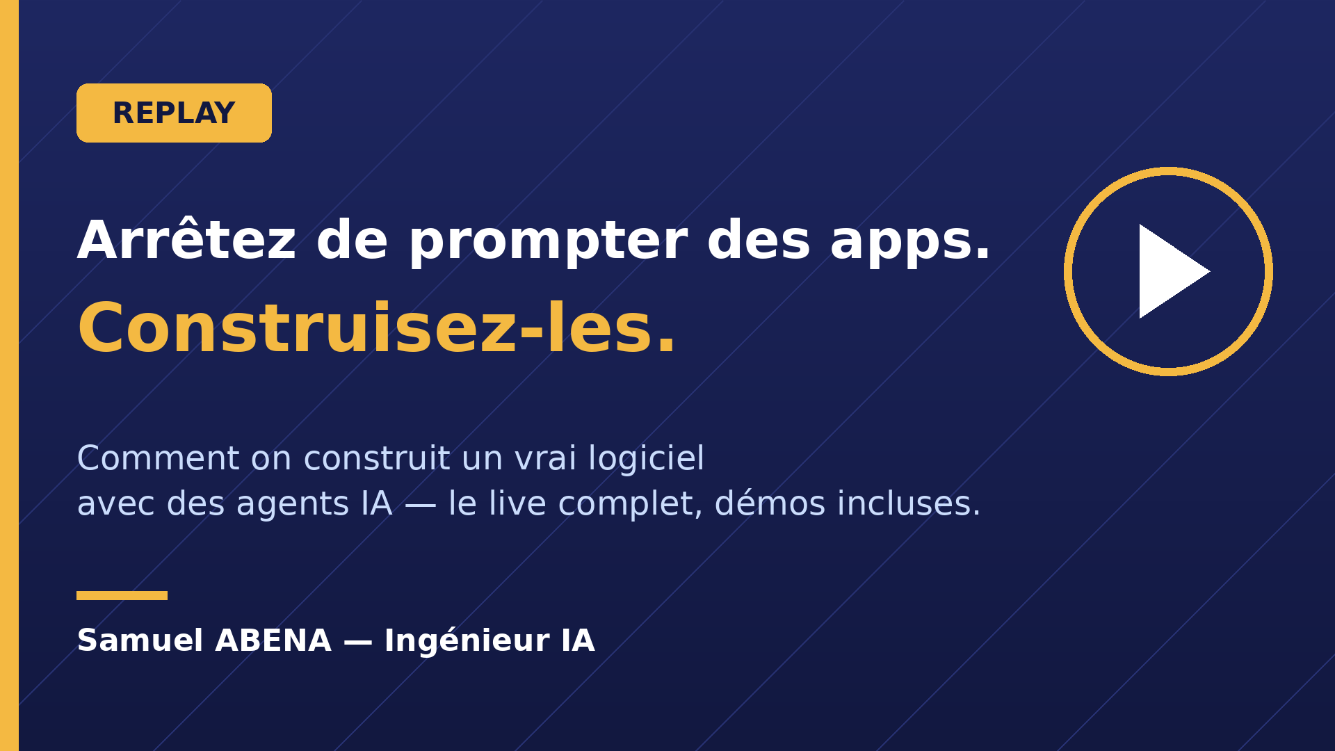 Arrêtez de prompter des apps, Construisez-les (Replay du live)