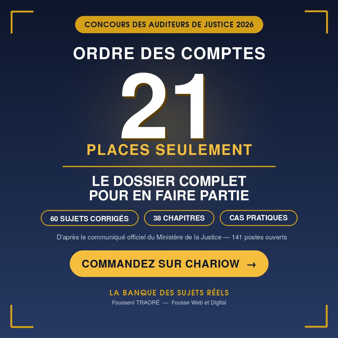 ORDRE DES COMPTES 2026 : 21 PLACES, LE DOSSIER COMPLET — COURS, CAS PRATIQUES ET 60 SUJETS CORRIGÉS
