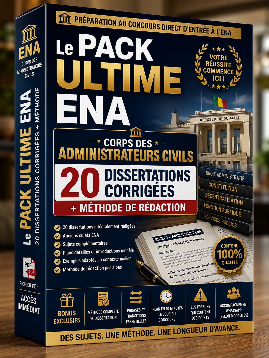 🔥 PACK ULTIME ENA – 20 Dissertations Corrigées Administrateurs Civils + Méthode