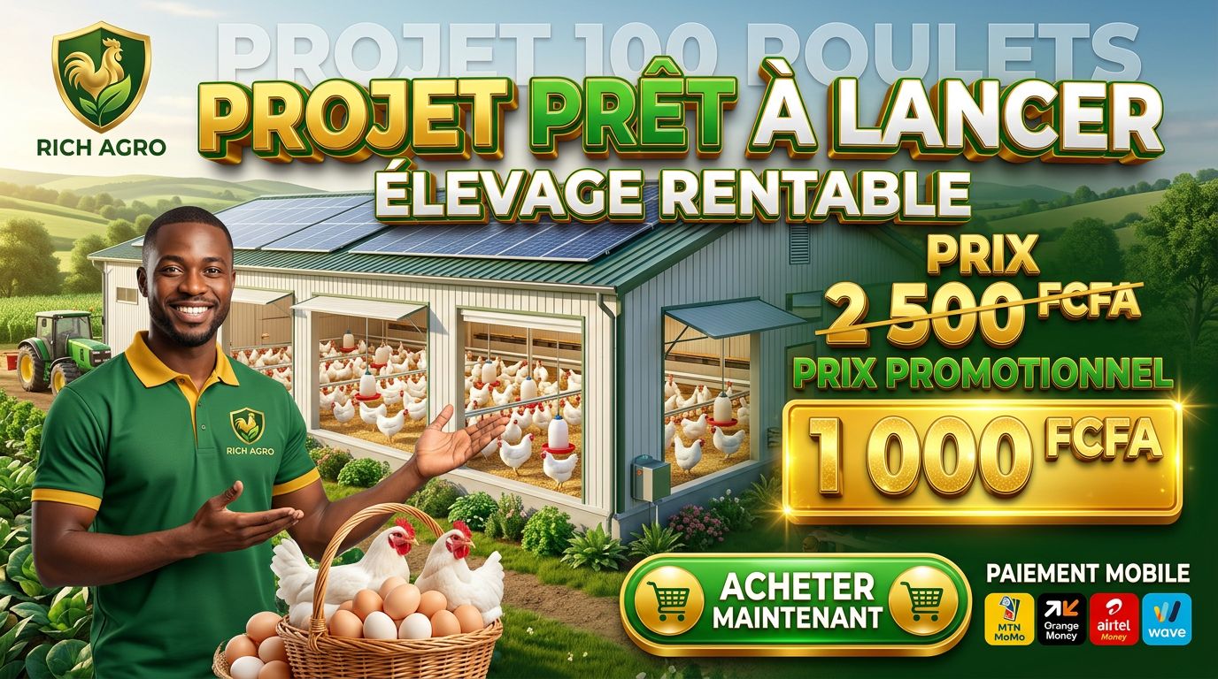 Business Plan Avicole Clé en Main: 100 Poulets Gagnants PDF Instant