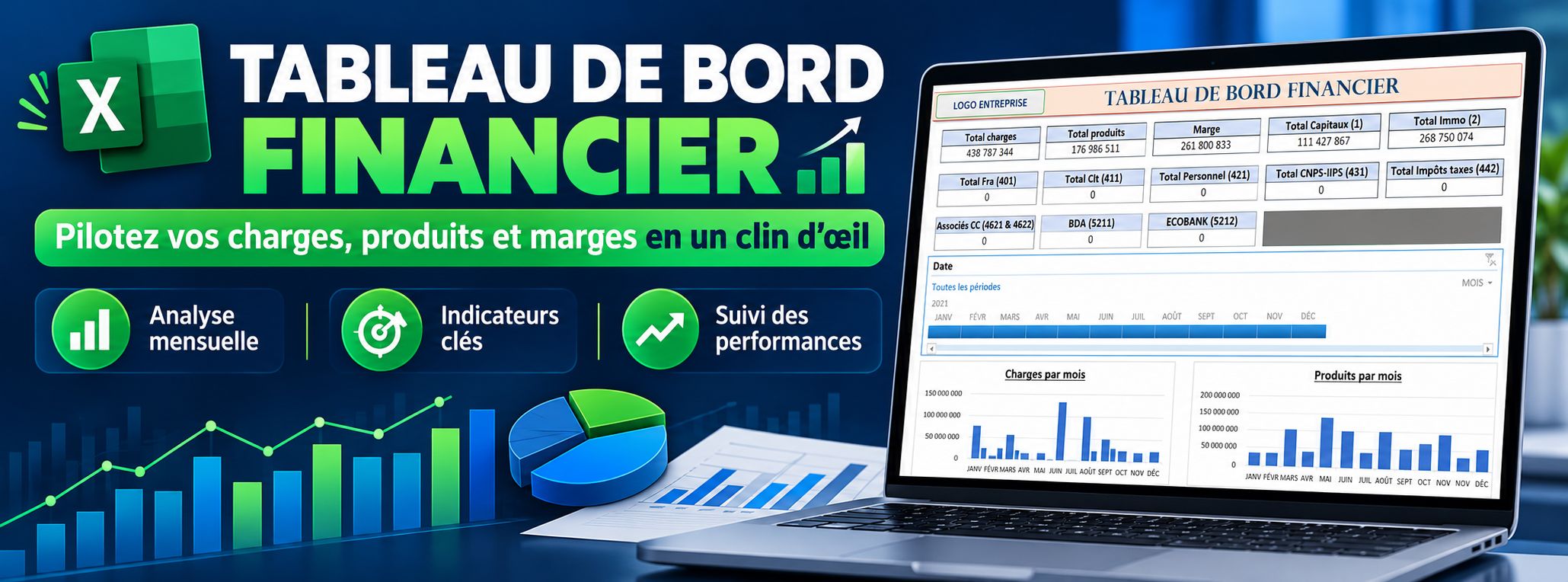 Tableau de bord financier analyse du grand livre plus