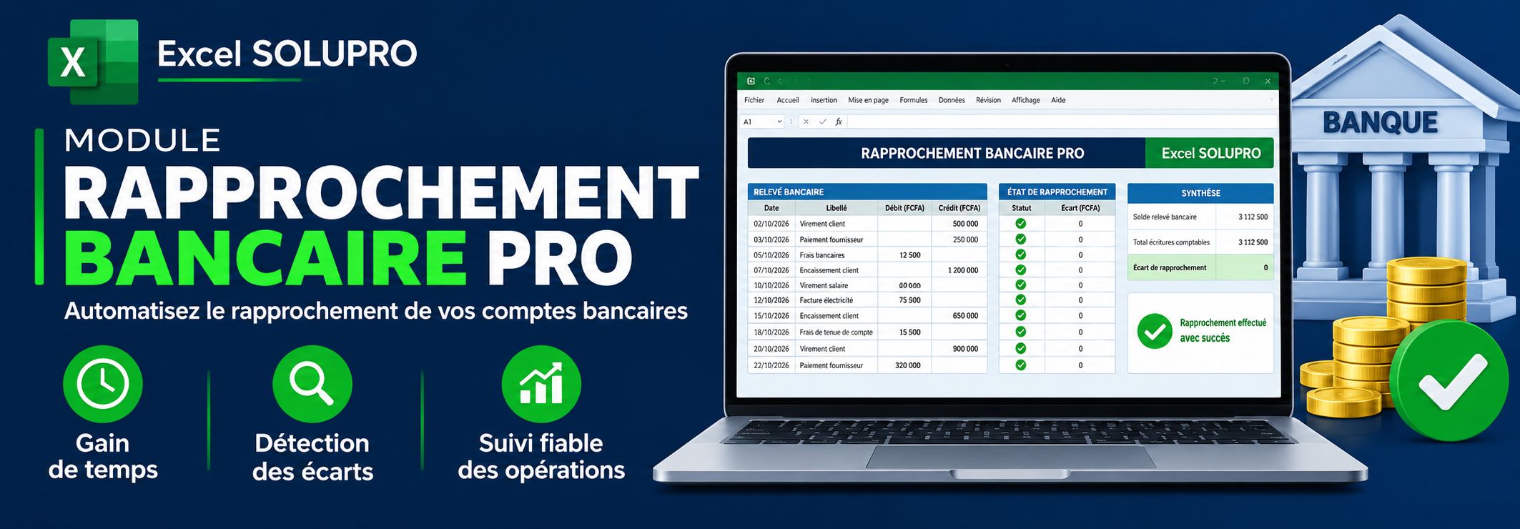 MODULE RAPPROCHEMENT BANCAIRE PRO