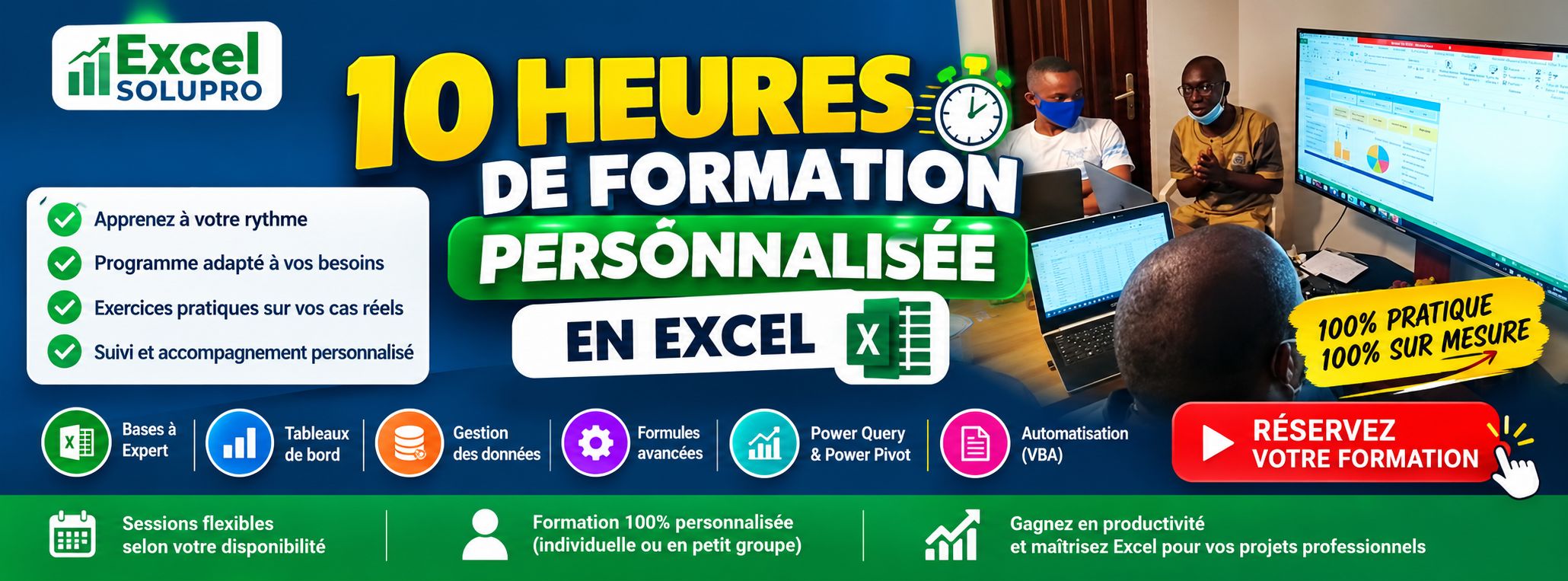 10 heures de formation personnalisée Excel