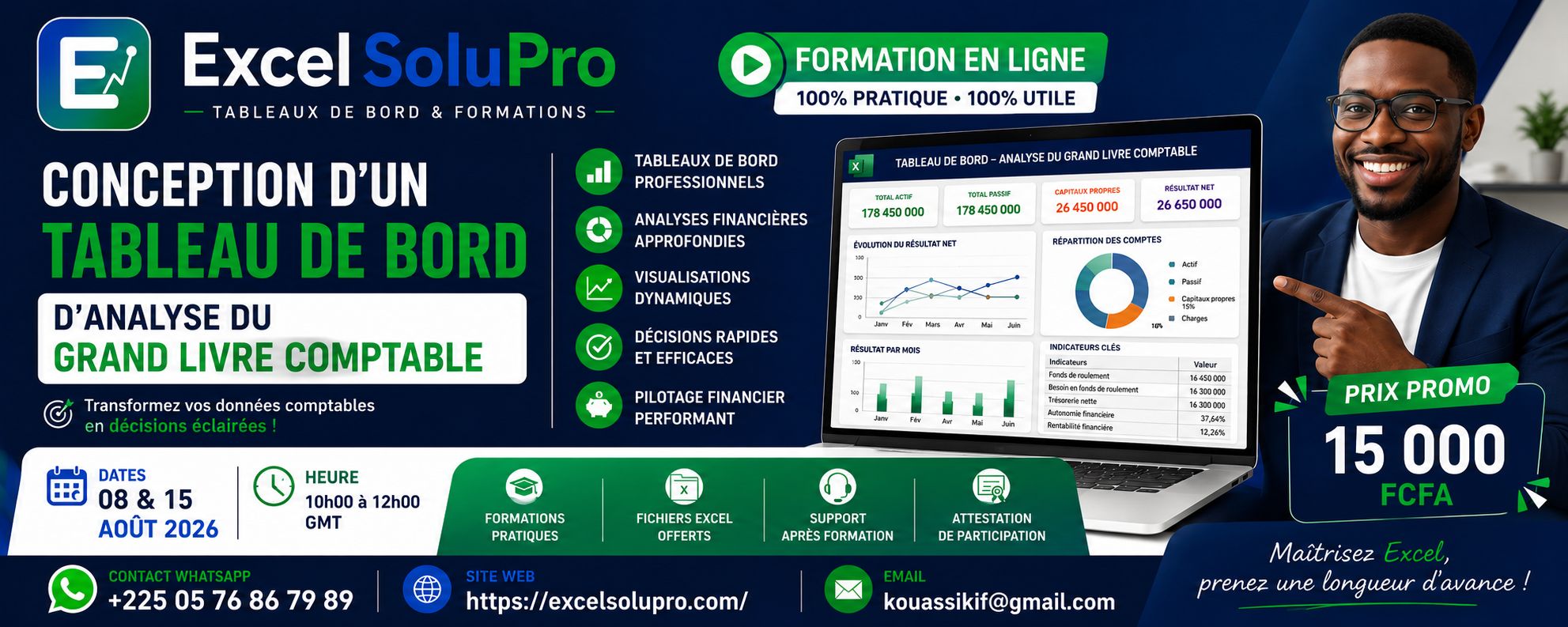 Formation en ligne – Conception d'un Tableau d'analyse du grand livre comptable avec Excel