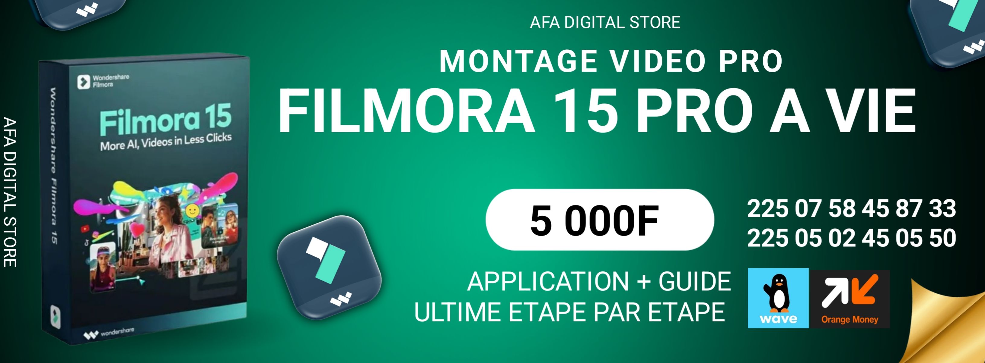 FILMORA 15 PRO A VIE