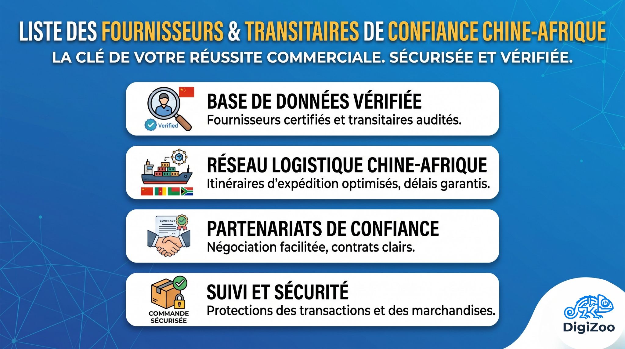 Fournisseurs et transitaires de confiance