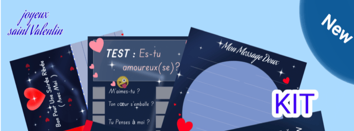 Kit cartes saint Valentin constellation d'amour