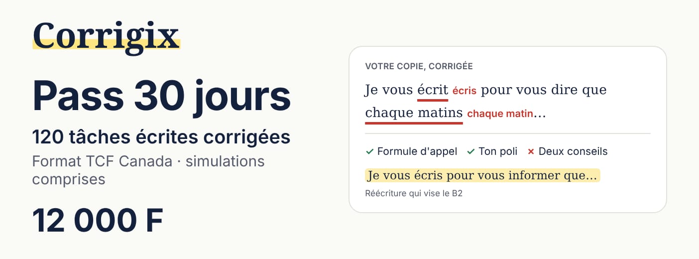 Corrigix · Pass 30 jours