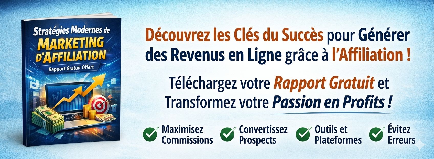 Stratégies Modernes de Marketing d’Affiliation – Rapport Gratuit Offert.