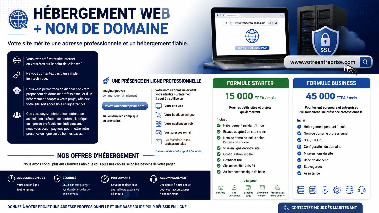 Hébergement Web Pro + Nom de domaine