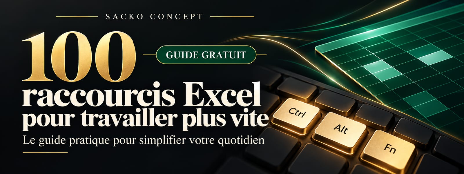 100 raccourcis Excel — Guide gratuit SACKO CONCEPT