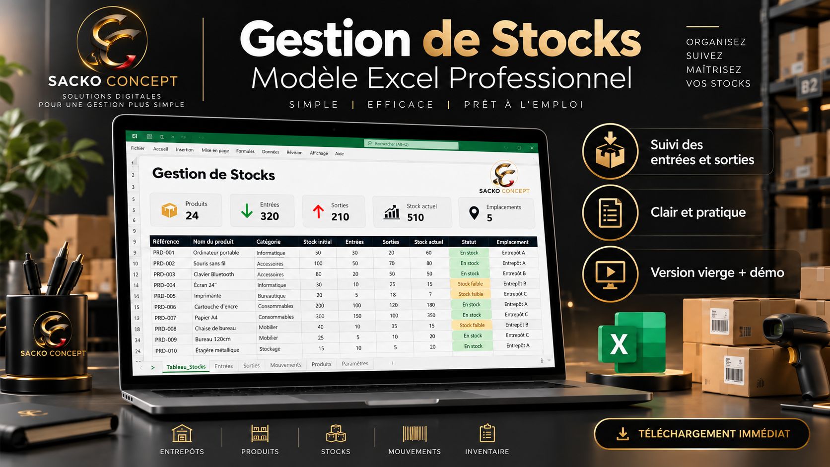 SACKO Excel — Gestion des stocks