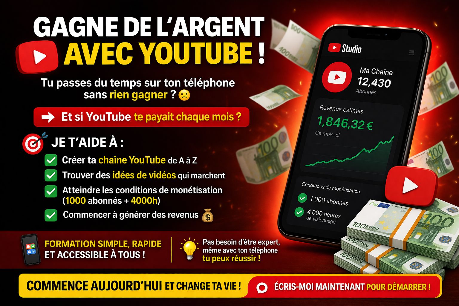 Formation YouTube monétiser
