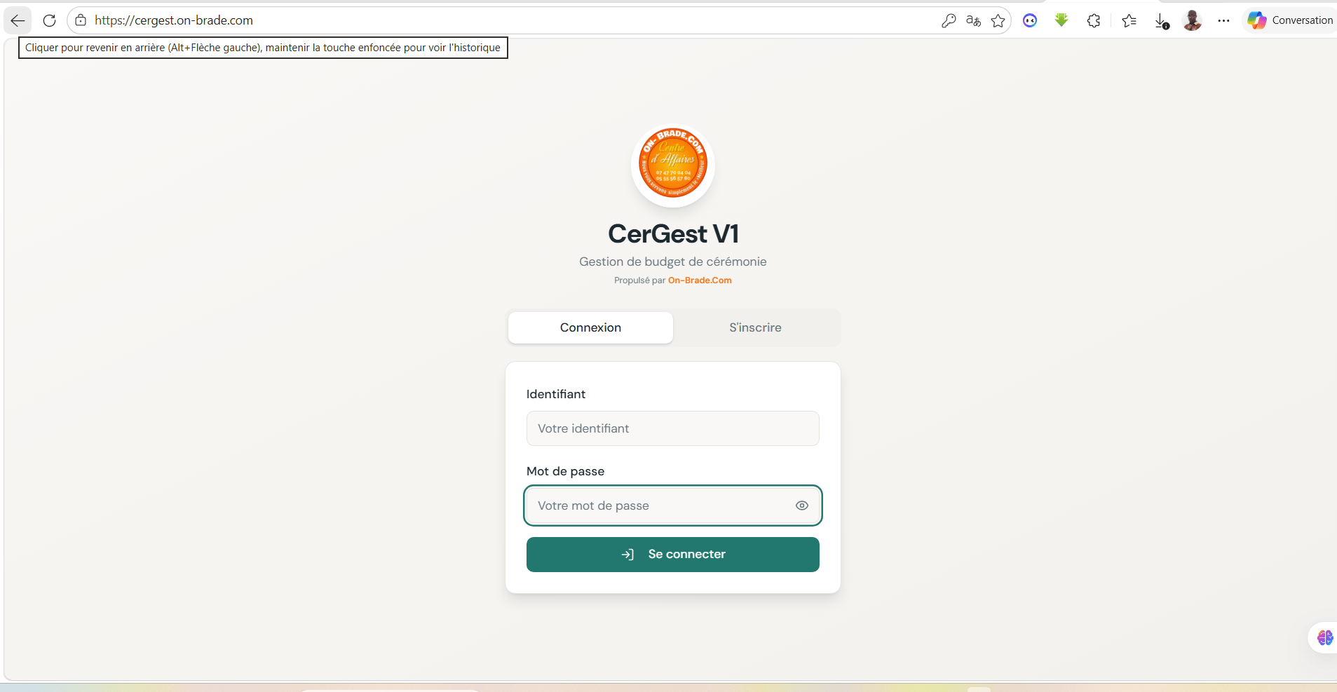 CerGest V1 - Solution Web de Gestion de Buget pour les Cérémonies - simple et intuitif
