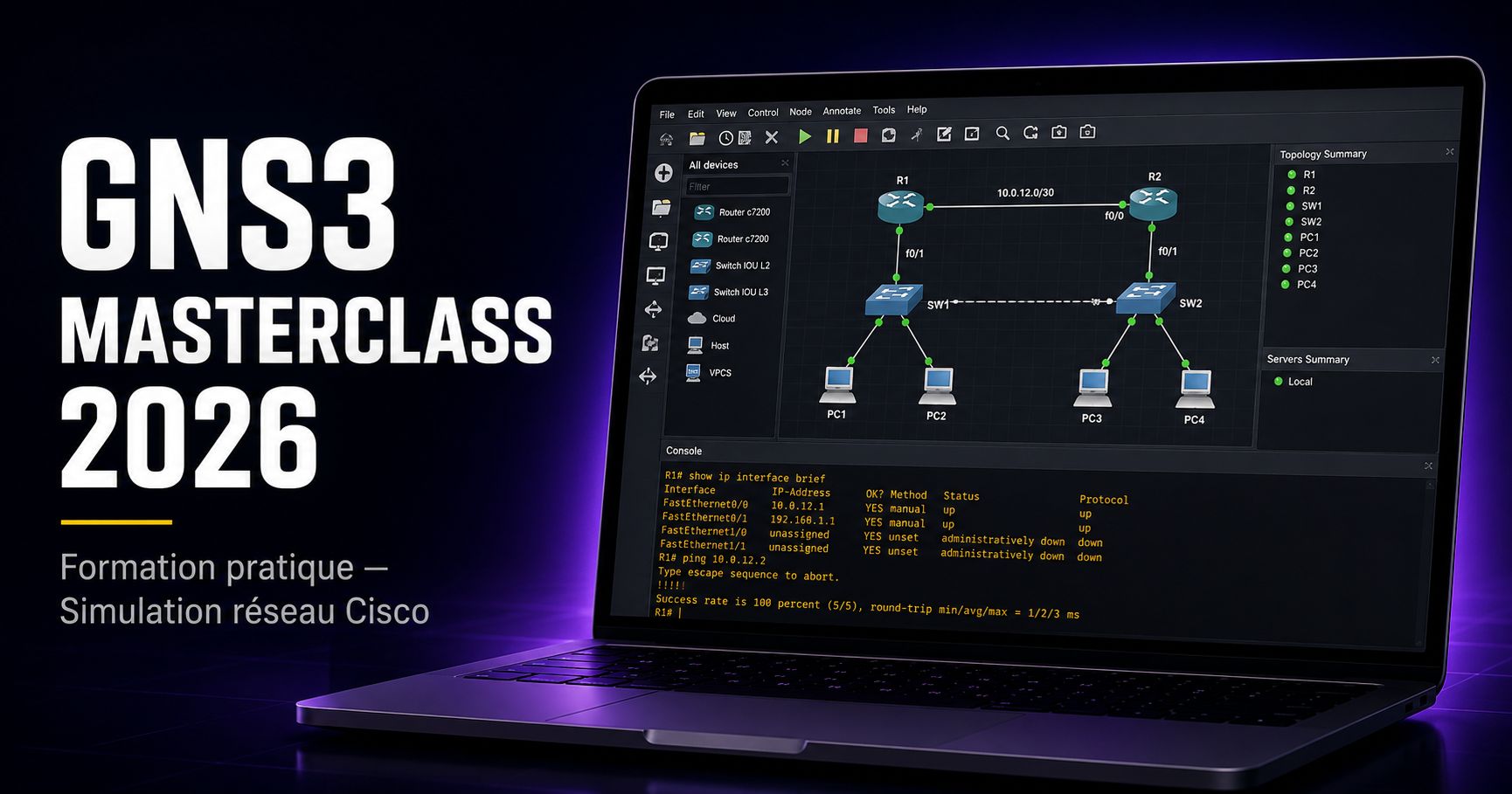 GNS3 Masterclass 2026 : Simulez des Réseaux Cisco Réels et Préparez le CCNA/CCNP Sans Matériel