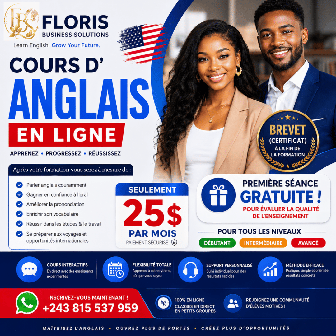 Formation complète d'anglais en direct sur Google Meet + suivi personnalisé sur WhatsApp