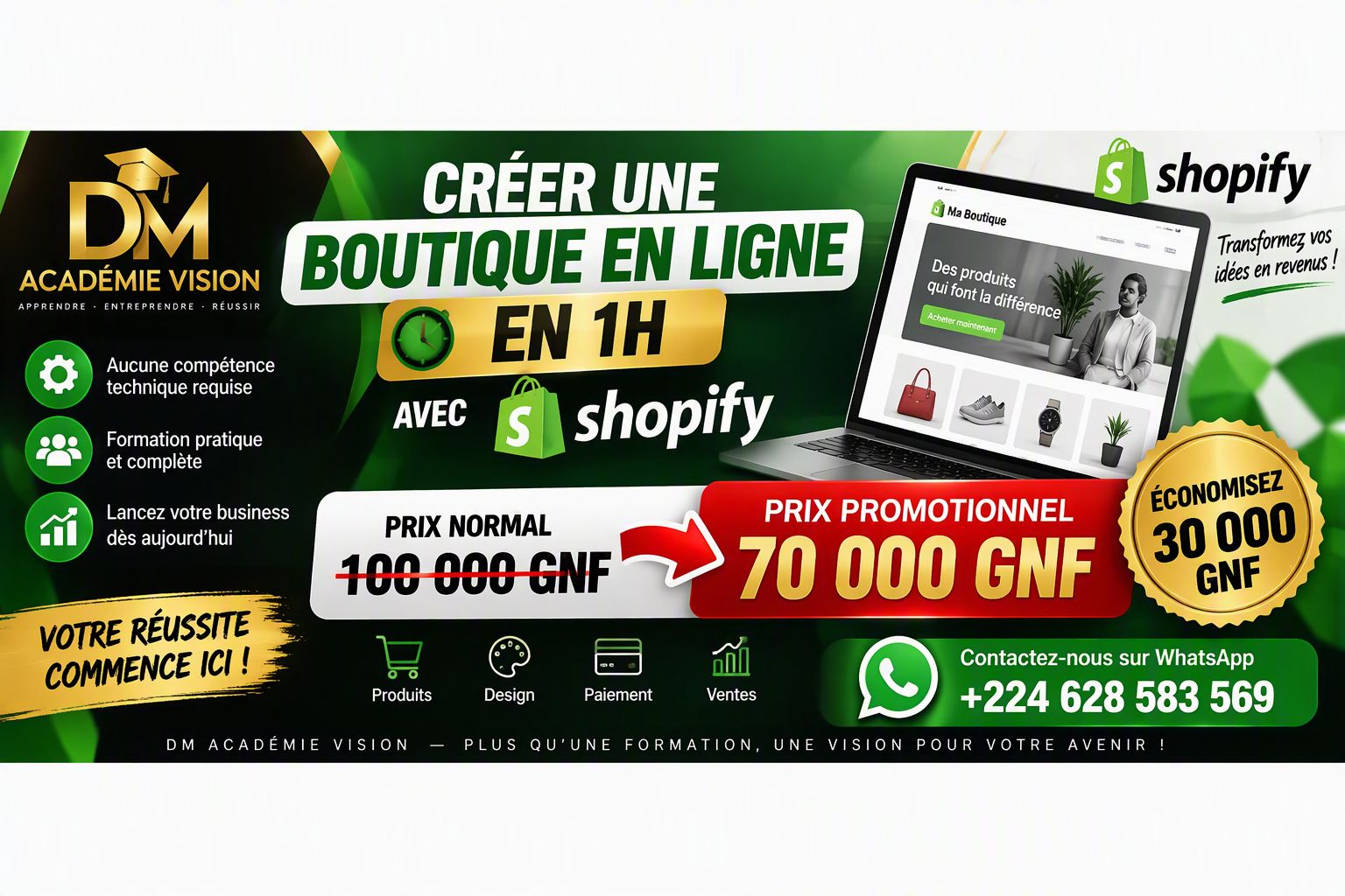 CRÉER UNE BOUTIQUE EN LIGNE EN 1H AVEC SHOPIFY