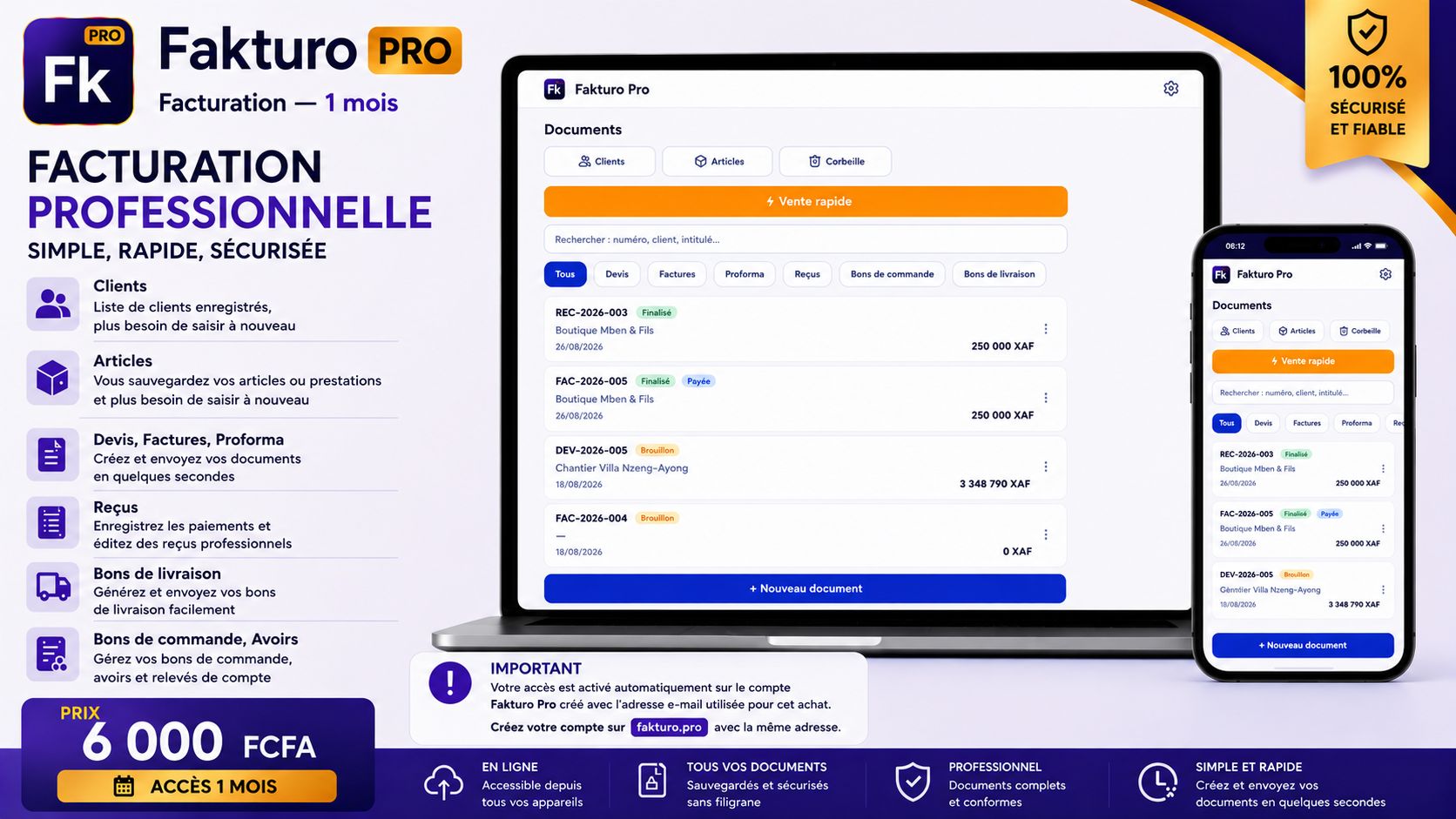 Fakturo Pro — Facturation · 1 mois