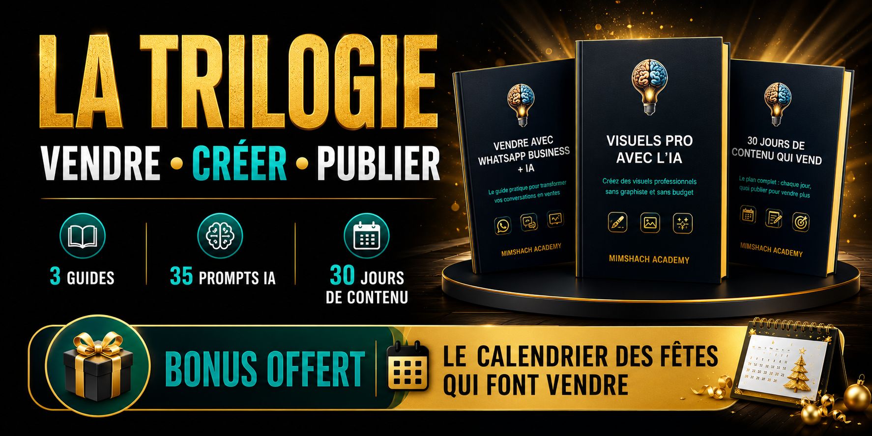 LA TRILOGIE : Vendre • Créer • Publier — Le système complet pour vendre sur WhatsApp