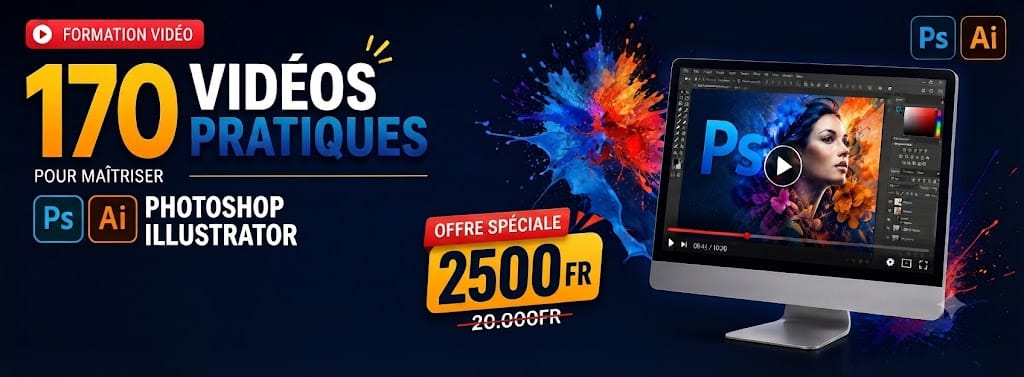 170 vidéos Pratiques pour Formation Photoshop et Illustrator
