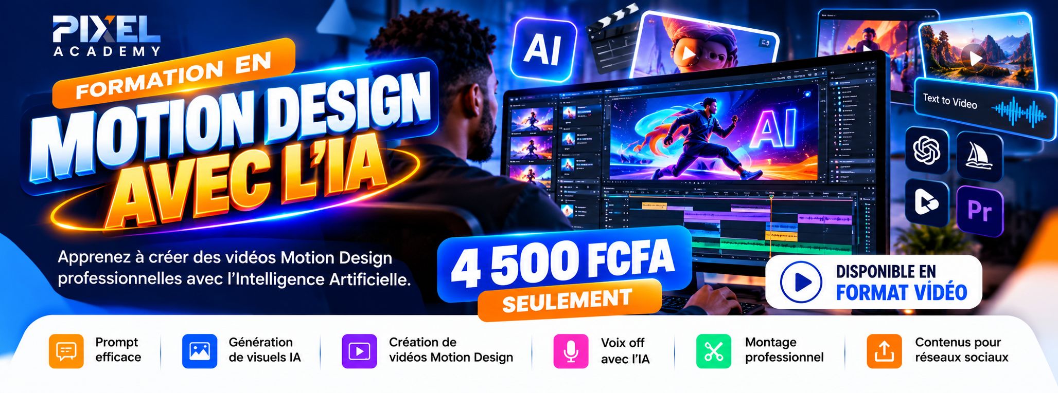 Formation professionnelle en création de vidéos Motion Design avec l’Intelligence Artificielle