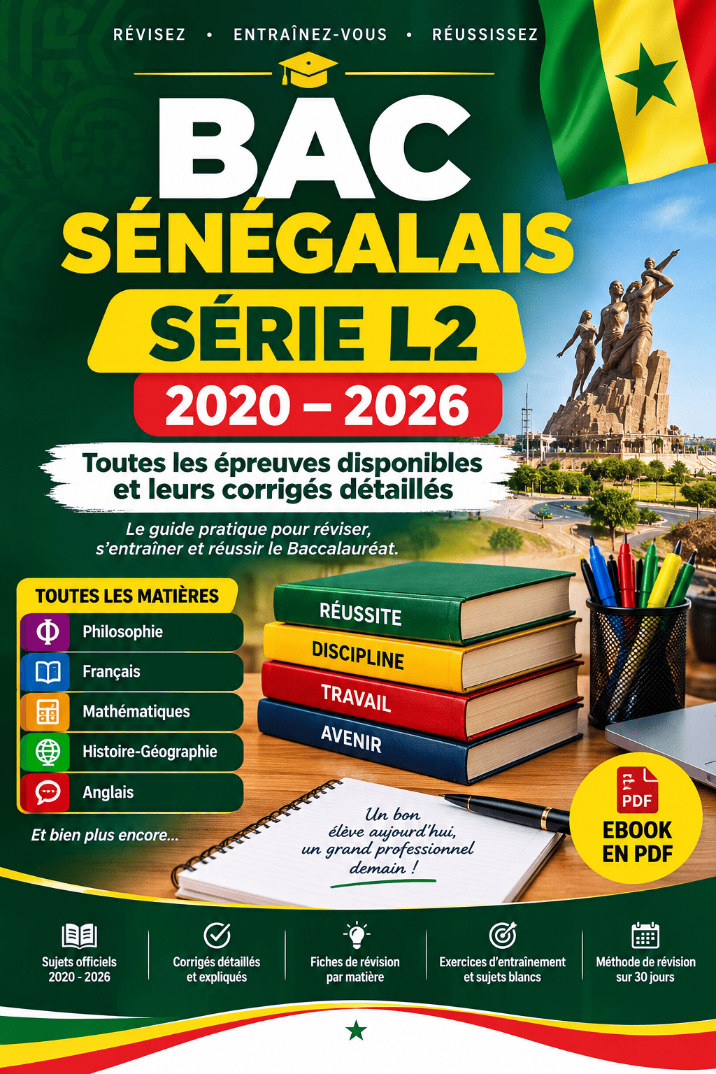 BAC SÉNÉGALAIS — SÉRIE L2/ Annales 2020–2026 avec corrigés détaillés