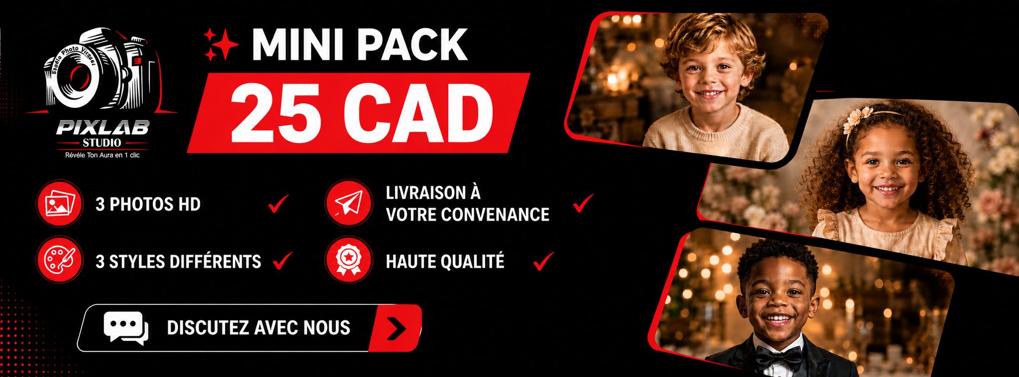 ✨  PACK 3 PHOTOS— 25 CAD