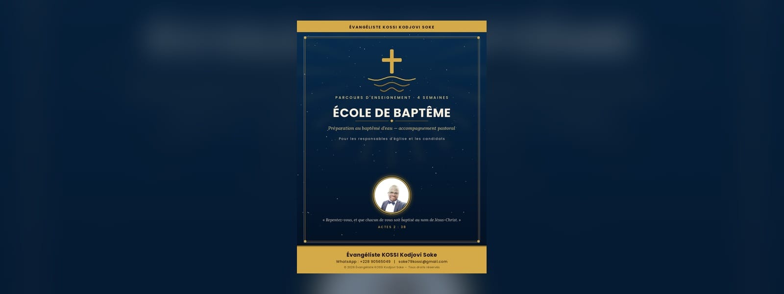 École de Baptême — parcours de préparation en 4 semaines