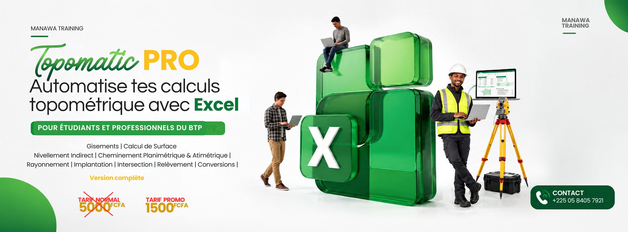 TOPOMATIC PRO: Automatise tes calculs topométrique avec Excel