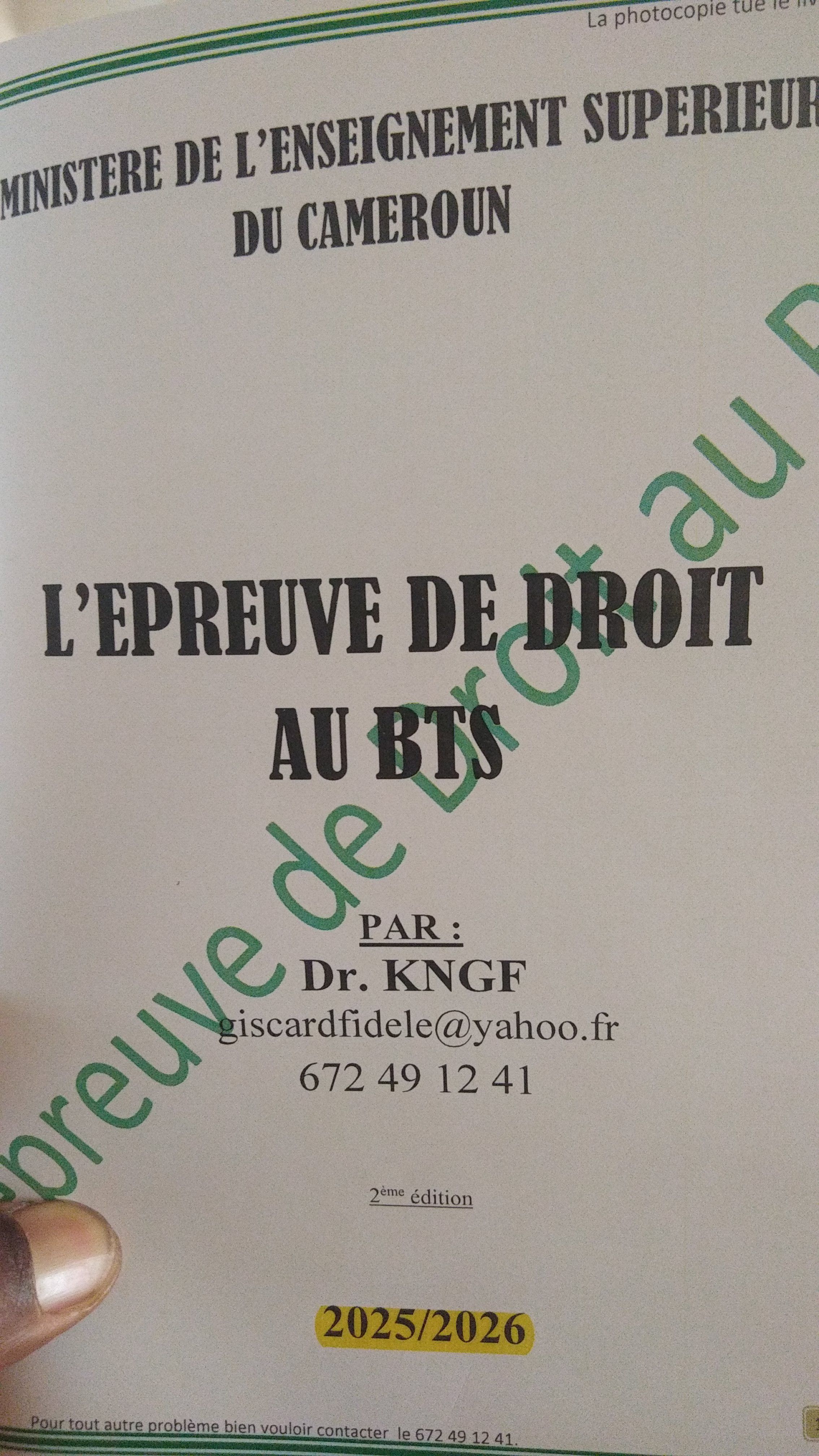 L'Épreuve de Droit au BTS est un guide complet pour la réussite au BTS.