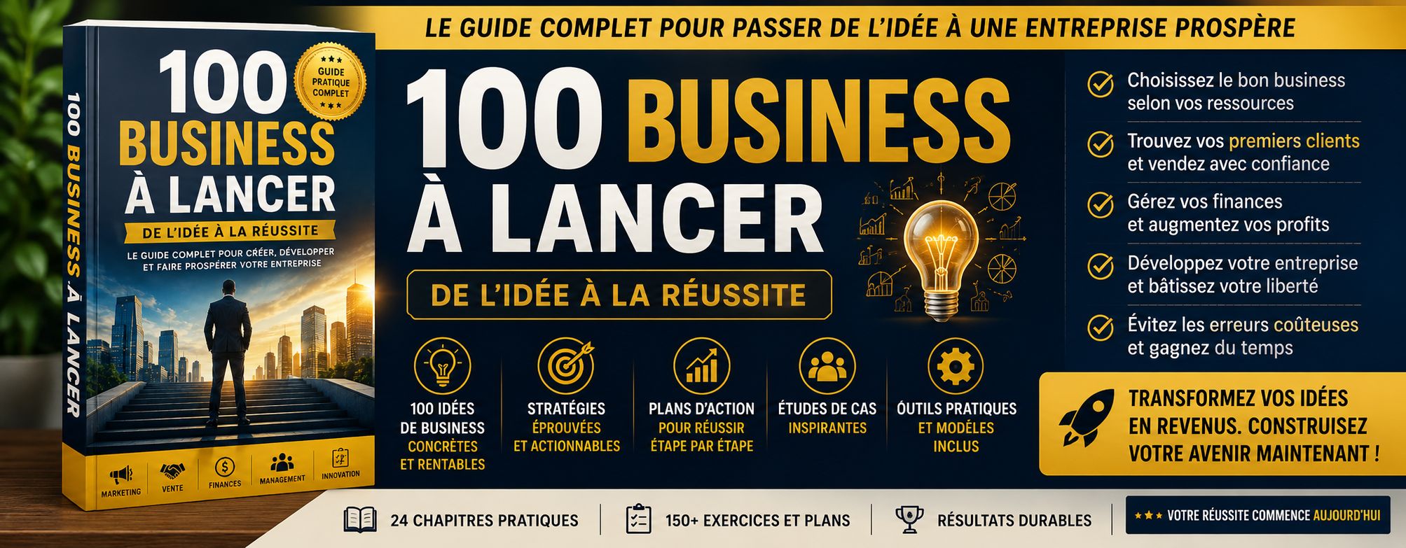 100 idées de business et le guide complet pour passer de l’idée à une entreprise rentable et durable